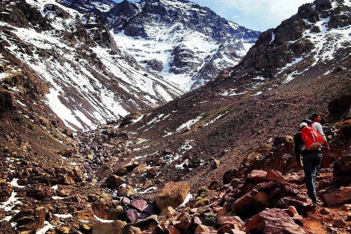 The final ascent towards the summit of Toubkal