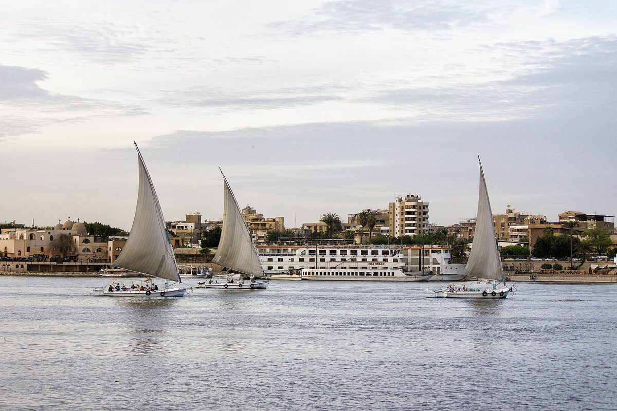 Feluccas sailing the Nile