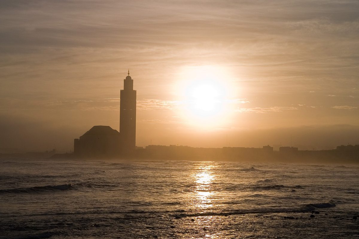Hassan II Mosque at sunset, Casablanca
