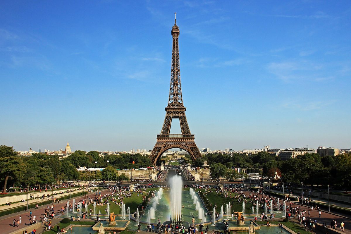 Eiffel Tower from the Trocadero fountains