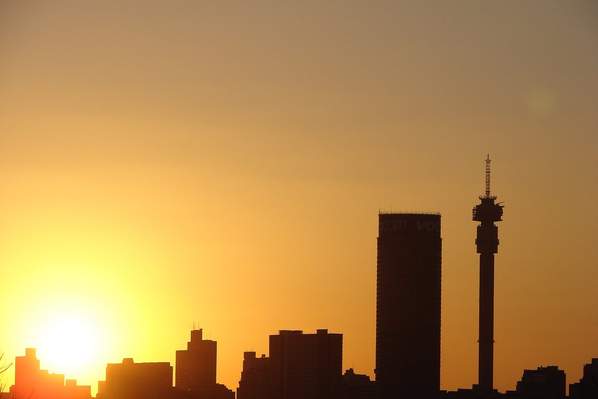 Johannesburg skyline at sunset