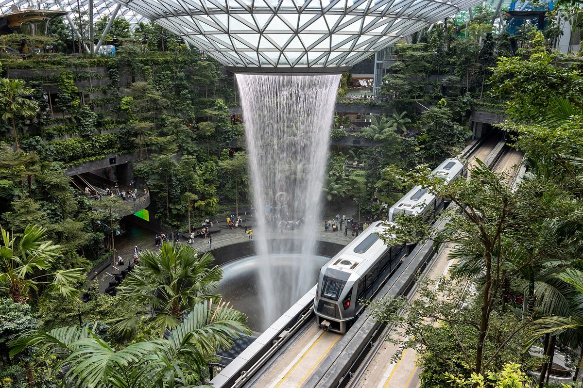 Rain Vortex waterfall at Jewel Changi